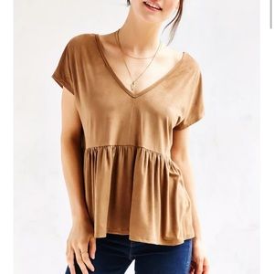 Kimchi Blue Layla Faux Suede Peplum Top